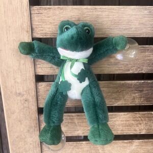 Vintage Russ Frog Plush Toy Car Suction Cups 4 Leaf Clover 6" RARE